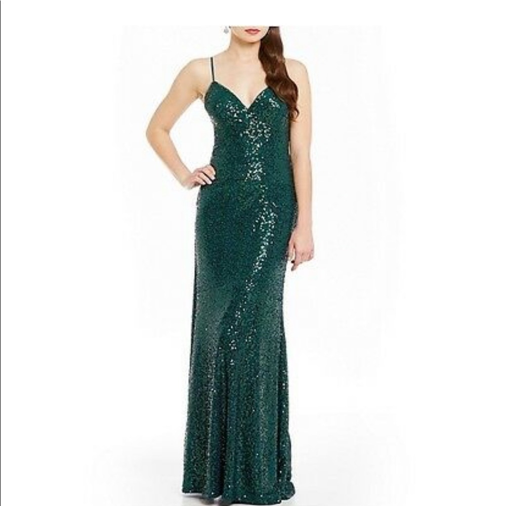 Nicole Miller emerald sequence gown